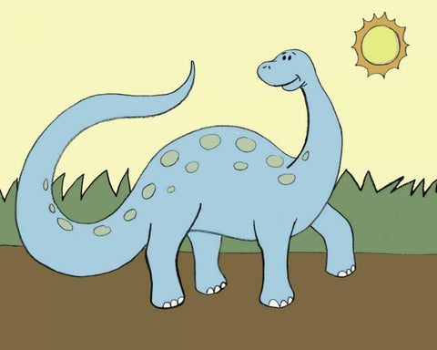 Prehistoric Playtime IV White Modern Wood Framed Art Print with Double Matting by Ilosky, Pam