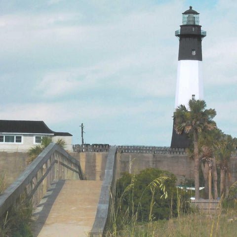 Tybee Lighthouse II Gold Ornate Wood Framed Art Print with Double Matting by Ilosky, Pam