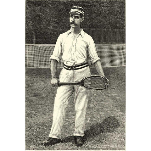 Harpers Weekly Tennis II White Modern Wood Framed Art Print by Unknown