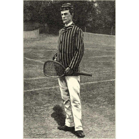 Harpers Weekly Tennis IV White Modern Wood Framed Art Print by Unknown