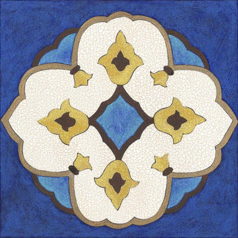 Royal Lapis III White Modern Wood Framed Art Print with Double Matting by Lam, Vanna