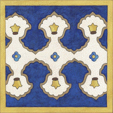 Royal Lapis IV Black Ornate Wood Framed Art Print with Double Matting by Lam, Vanna