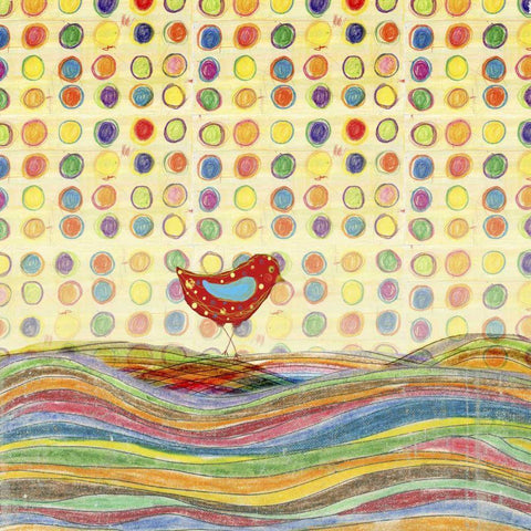 Feathers, Dots and Stripes VII Gold Ornate Wood Framed Art Print with Double Matting by Blixt, Ingrid