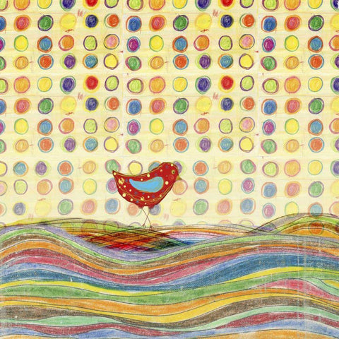 Feathers, Dots and Stripes VII Black Ornate Wood Framed Art Print with Double Matting by Blixt, Ingrid