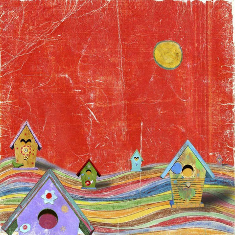 Feathers, Dots and Stripes X Black Ornate Wood Framed Art Print with Double Matting by Blixt, Ingrid