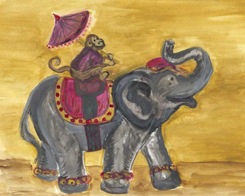 Delhi Parade I Black Ornate Wood Framed Art Print with Double Matting by Choate, Lisa