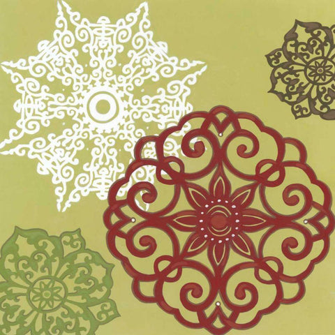 Winter Lace I Gold Ornate Wood Framed Art Print with Double Matting by Vess, June Erica