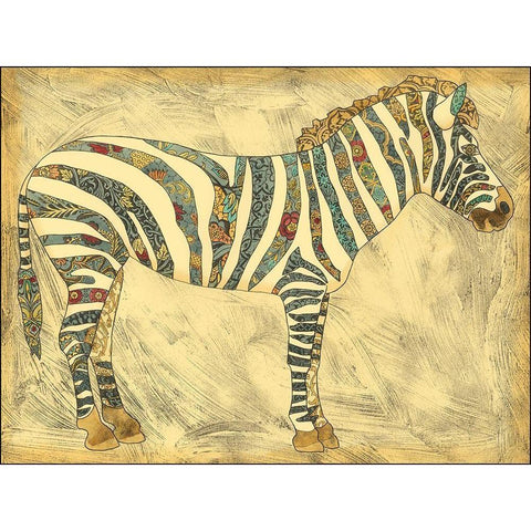 Royal Zebra White Modern Wood Framed Art Print by Zarris, Chariklia