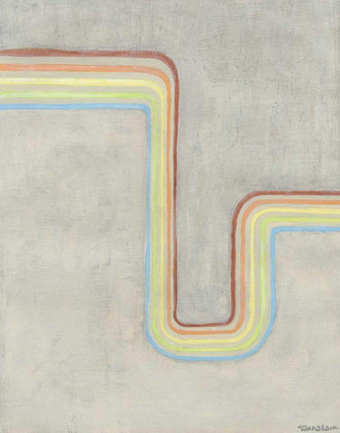 Retro Rhythm I White Modern Wood Framed Art Print with Double Matting by Lam, Vanna