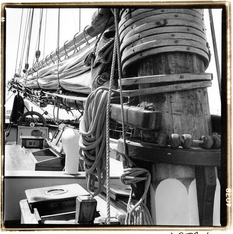 Ship Shape I Black Ornate Wood Framed Art Print with Double Matting by DeNardo, Laura