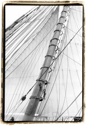 Set Sail VI White Modern Wood Framed Art Print with Double Matting by DeNardo, Laura