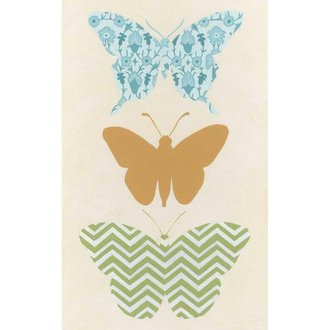 Butterfly Patterns IV White Modern Wood Framed Art Print by Vess, June Erica