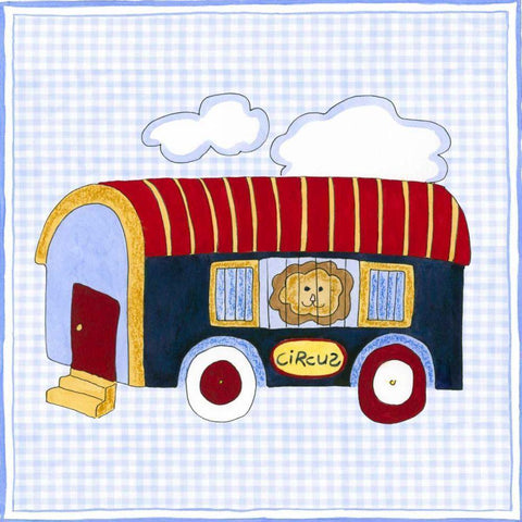 Silhouette on Blue Gingham II Gold Ornate Wood Framed Art Print with Double Matting by Slocum, Nancy