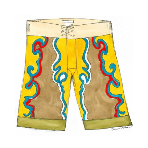 Surf Shorts III Gold Ornate Wood Framed Art Print with Double Matting by Unknown