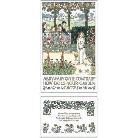 Mary, Mary Quite Contrary Gold Ornate Wood Framed Art Print with Double Matting by Bedford, Francis D.