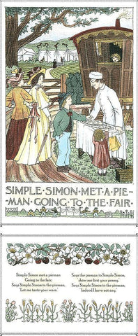 Simple Simon White Modern Wood Framed Art Print with Double Matting by Bedford, Francis D.