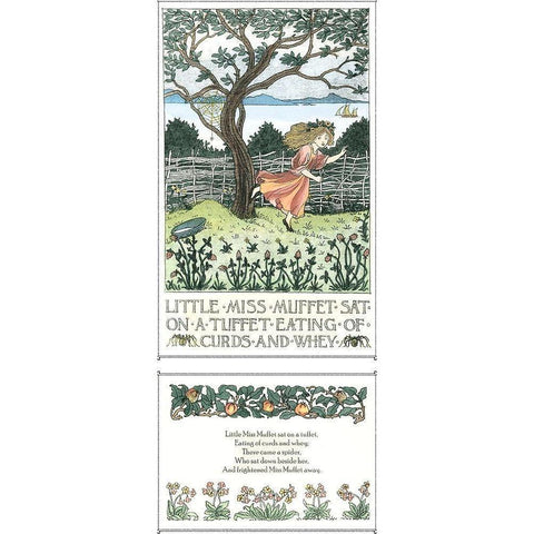 Little Miss Muffet Black Modern Wood Framed Art Print by Bedford, Francis D.