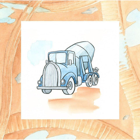 Charlies Cement Mixer Gold Ornate Wood Framed Art Print with Double Matting by Swinford, Charles