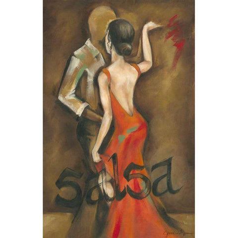 Salsa  Black Modern Wood Framed Art Print with Double Matting by Goldberger, Jennifer