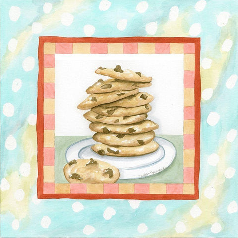Chocolate Chip Cookies Black Ornate Wood Framed Art Print with Double Matting by Meagher, Megan