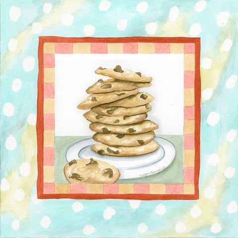 Chocolate Chip Cookies Black Modern Wood Framed Art Print with Double Matting by Meagher, Megan