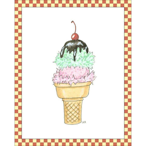 Ice Cream Parlor I White Modern Wood Framed Art Print by Roper, Virginia A.