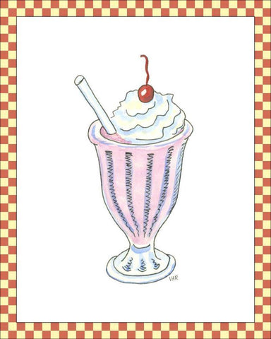Ice Cream Parlor II White Modern Wood Framed Art Print with Double Matting by Roper, Virginia A.