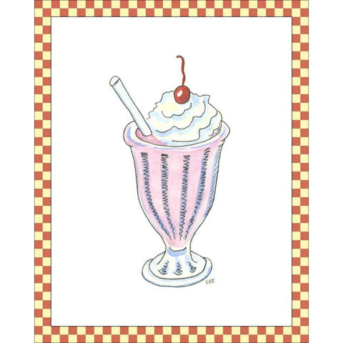 Ice Cream Parlor II Black Modern Wood Framed Art Print with Double Matting by Roper, Virginia A.