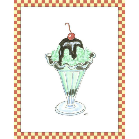 Ice Cream Parlor III Black Modern Wood Framed Art Print with Double Matting by Roper, Virginia A.
