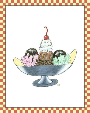 Ice Cream Parlor IV Black Ornate Wood Framed Art Print with Double Matting by Roper, Virginia A.