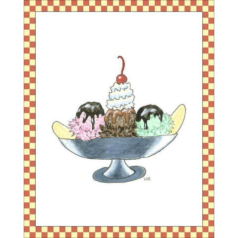 Ice Cream Parlor IV Black Modern Wood Framed Art Print by Roper, Virginia A.