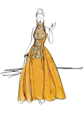 Night on the Town IV Black Ornate Wood Framed Art Print with Double Matting by Vision Studio