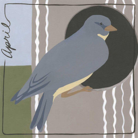 Avian April Black Modern Wood Framed Art Print with Double Matting by Meagher, Megan