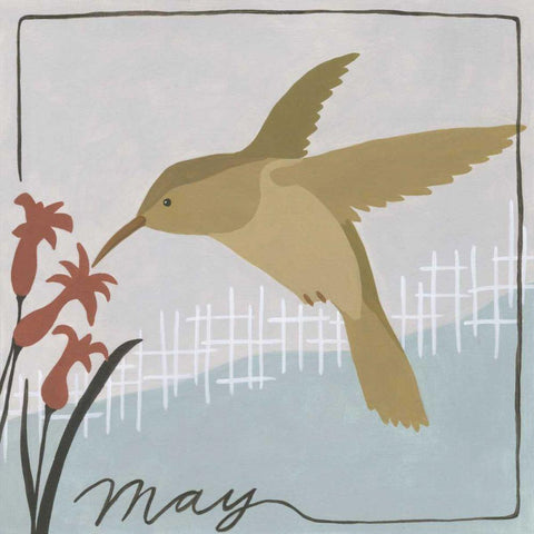 Avian May White Modern Wood Framed Art Print by Meagher, Megan