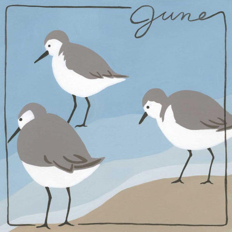 Avian June White Modern Wood Framed Art Print with Double Matting by Meagher, Megan