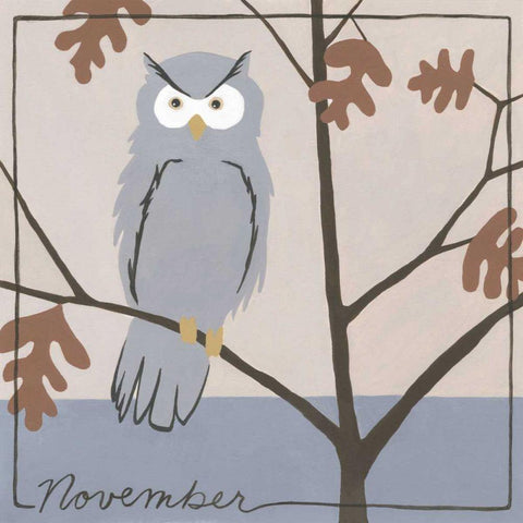 Avian November White Modern Wood Framed Art Print by Meagher, Megan