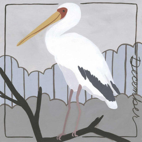 Avian December White Modern Wood Framed Art Print by Meagher, Megan
