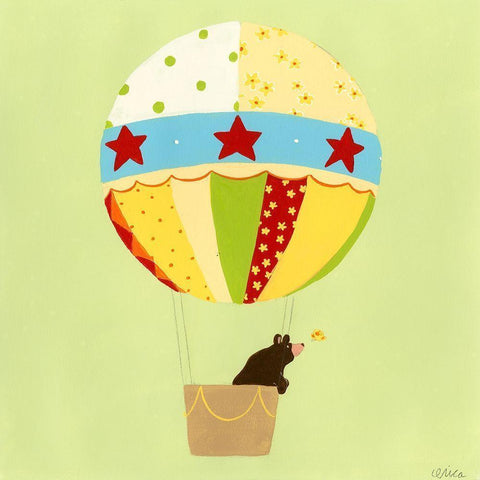 Up, Up and Away I Black Modern Wood Framed Art Print with Double Matting by Vess, June Erica