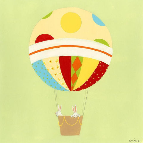 Up, Up and Away IV White Modern Wood Framed Art Print by Vess, June Erica