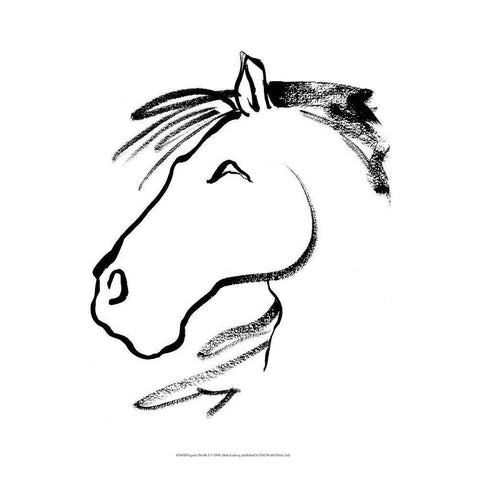 Equine Profile I Black Modern Wood Framed Art Print with Double Matting by Ludwig, Alicia