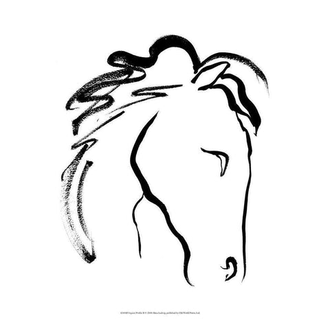 Equine Profile II White Modern Wood Framed Art Print by Ludwig, Alicia