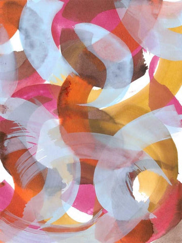 Sherbert I White Modern Wood Framed Art Print with Double Matting by Fuchs, Jodi