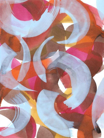 Sherbert II Black Ornate Wood Framed Art Print with Double Matting by Fuchs, Jodi