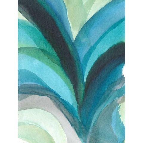 Big Blue Leaf I White Modern Wood Framed Art Print by Fuchs, Jodi