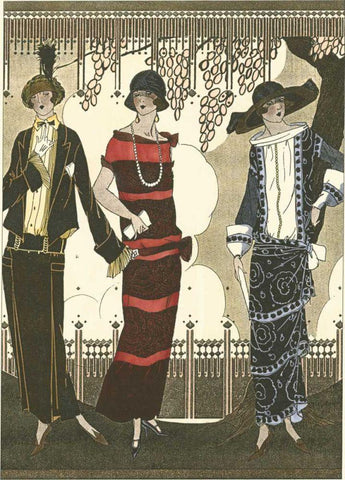 Art Deco Elegance II Black Ornate Wood Framed Art Print with Double Matting by Vision Studio