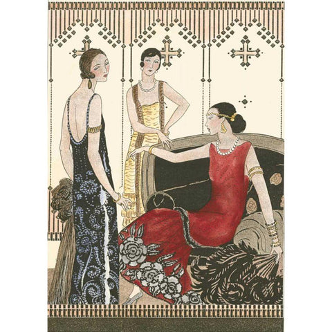 Art Deco Elegance IV Gold Ornate Wood Framed Art Print with Double Matting by Vision Studio