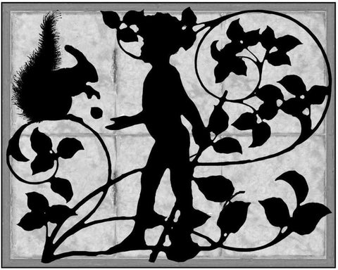 Child Silhouette I Black Ornate Wood Framed Art Print with Double Matting by Unknown