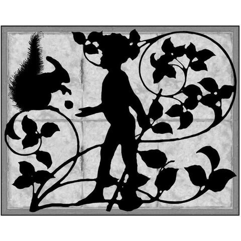 Child Silhouette I Black Modern Wood Framed Art Print by Unknown