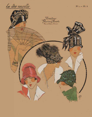 Elegant Chapeau I Black Ornate Wood Framed Art Print with Double Matting by Unknown