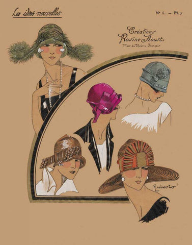 Elegant Chapeau II White Modern Wood Framed Art Print with Double Matting by Unknown
